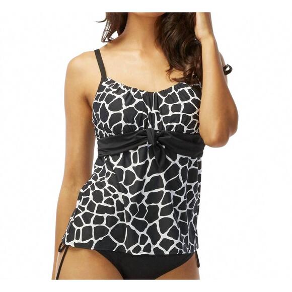 NEW COCO REEF aruba d-cup perfect fit underwire tankini top in coc black